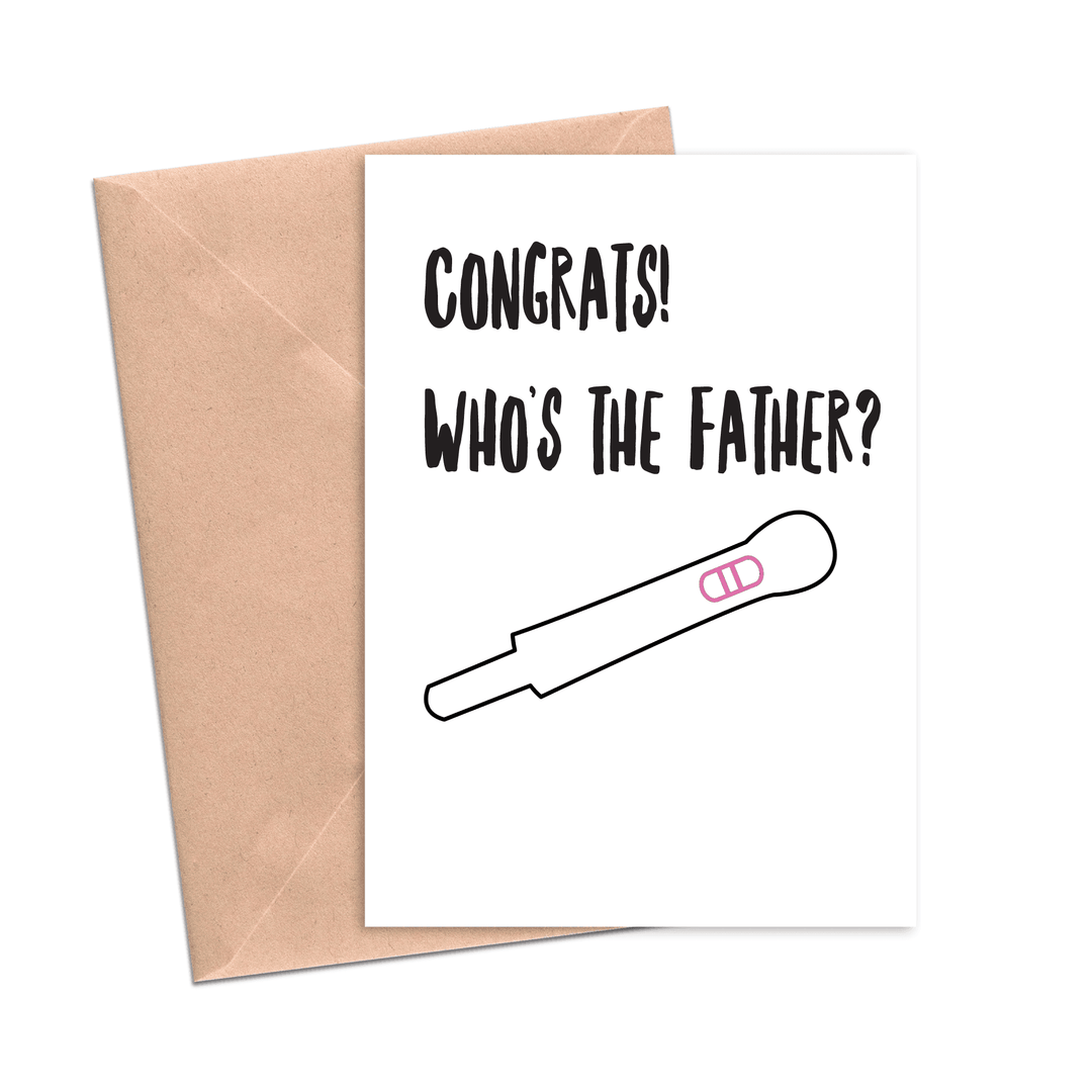 Who's the Father Baby Shower Card - Esme and Elodie