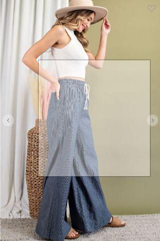 Wide Leg Denim Stripe Jeans - Esme and Elodie