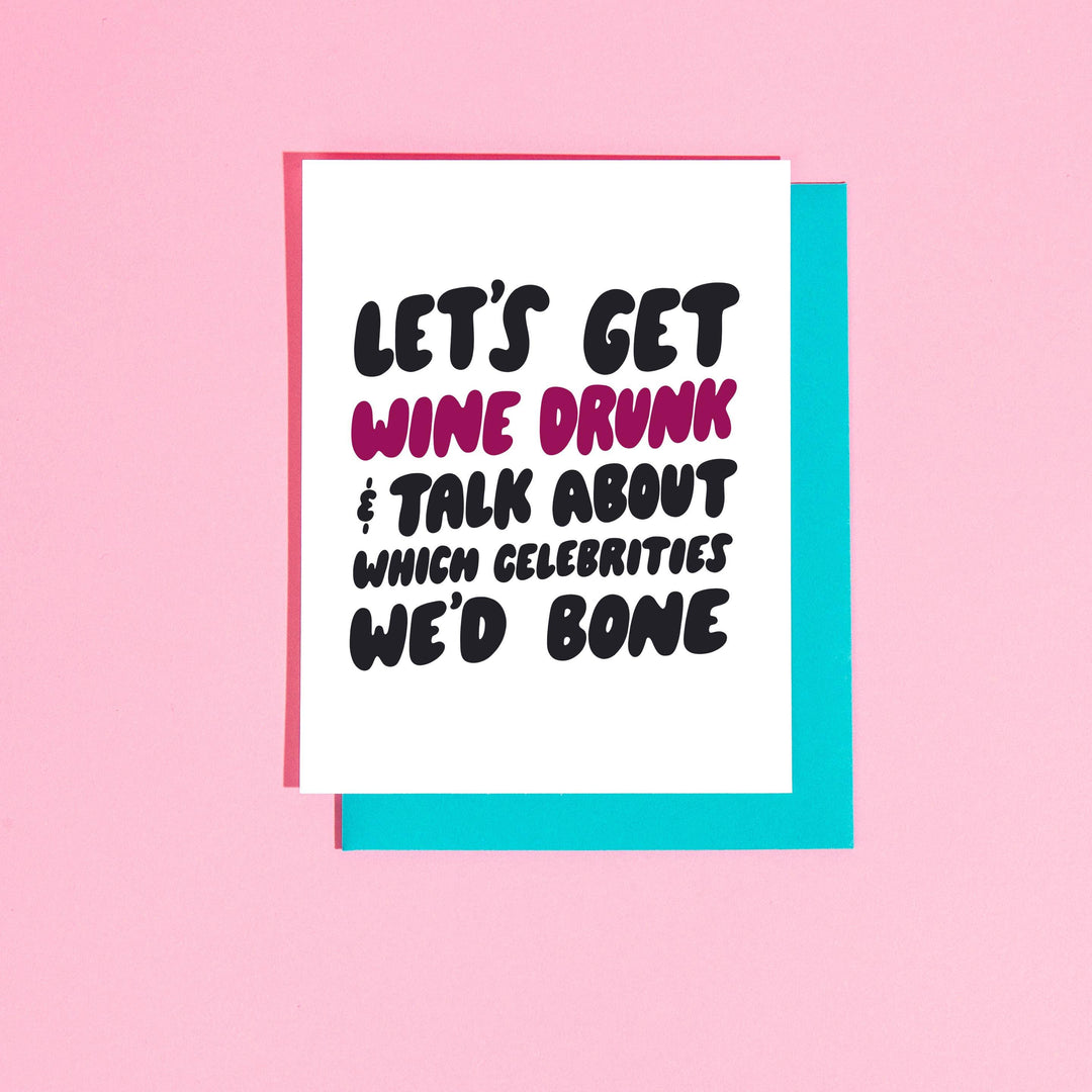 Wine Drunk Friend Greeting Card - Esme and Elodie