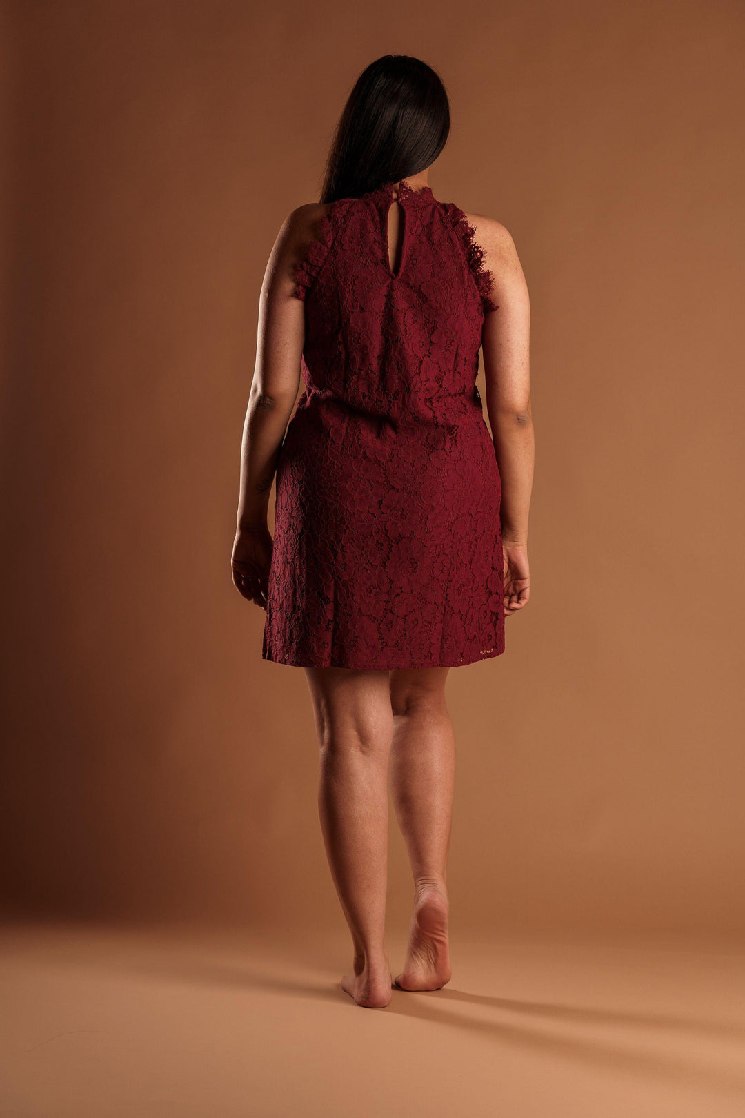 Wine lace sleeveless dress - Esme and Elodie