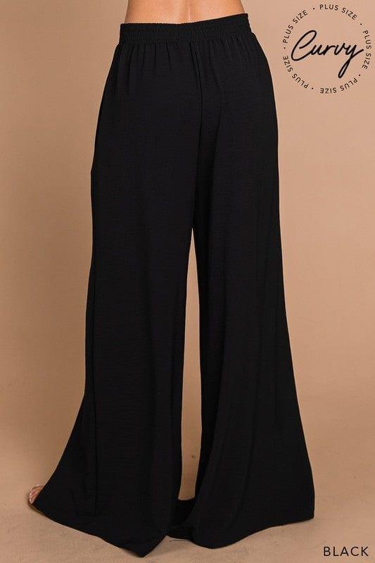 Women front slit air flow pants in black - Esme and Elodie