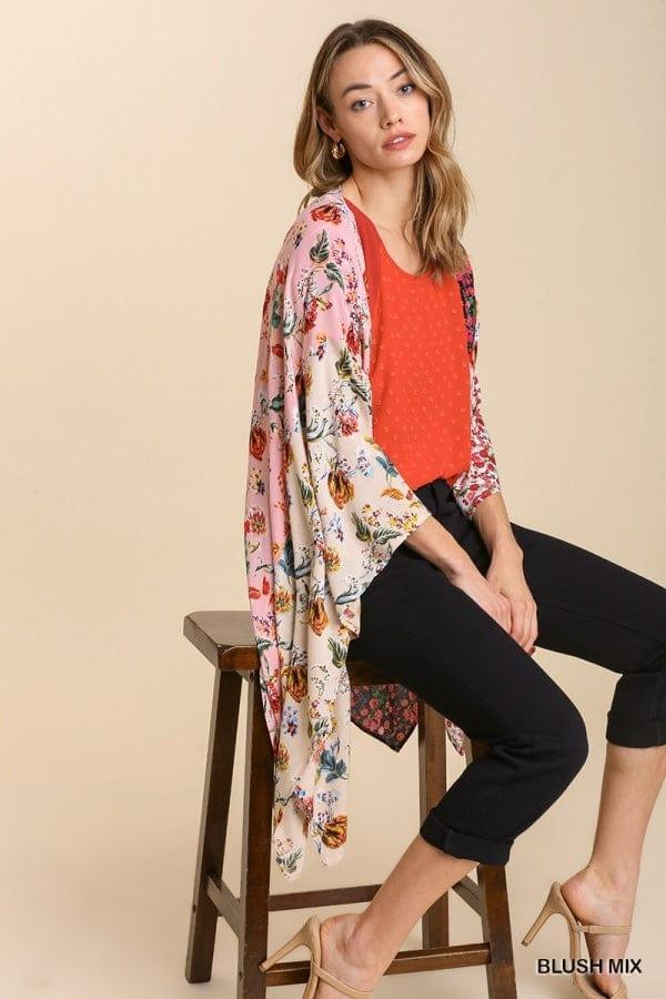 Womens bohemian mixed floral print kimono - Esme and Elodie