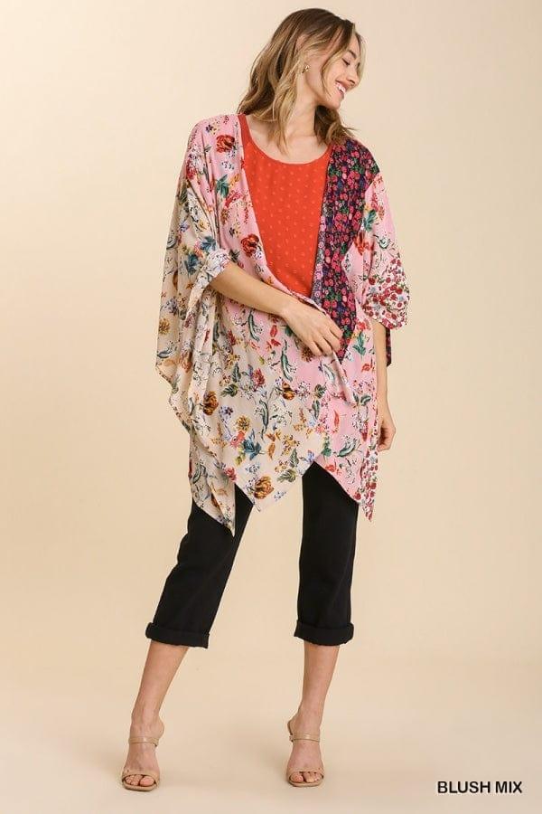 Womens bohemian mixed floral print kimono - Esme and Elodie