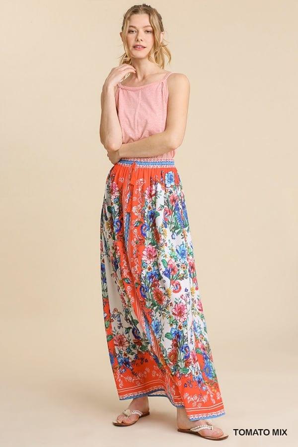 Womens floral scarf vacation maxi skirt - Esme and Elodie