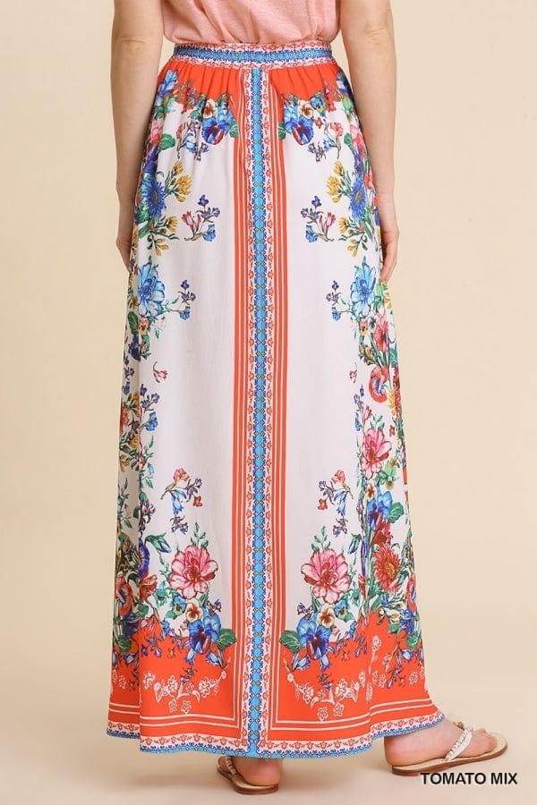 Womens floral scarf vacation maxi skirt - Esme and Elodie