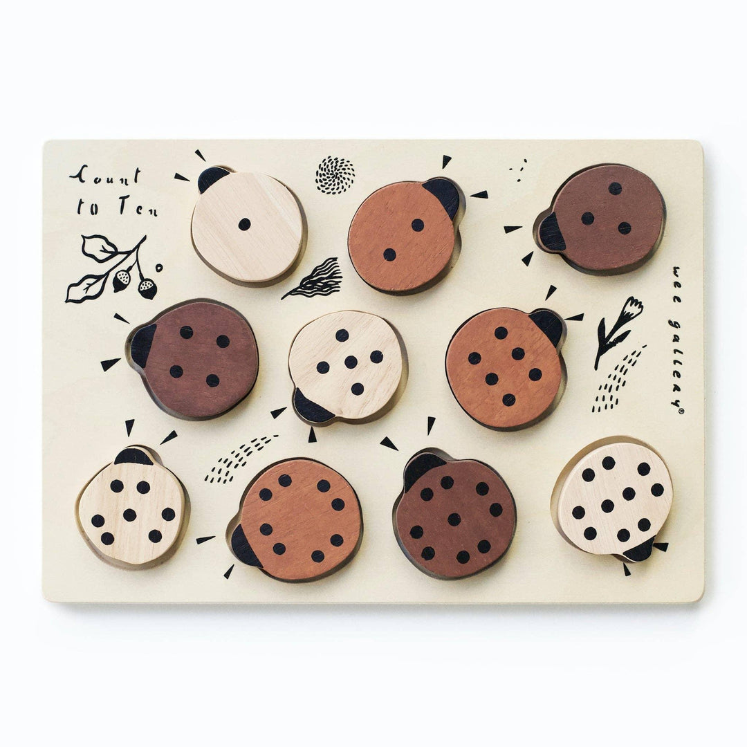 Wooden Tray Puzzle - Count to 10 Ladybugs - Esme and Elodie