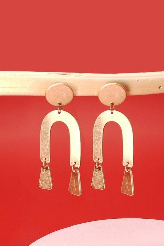 Worn Gold Rainbow Earring - Esme and Elodie