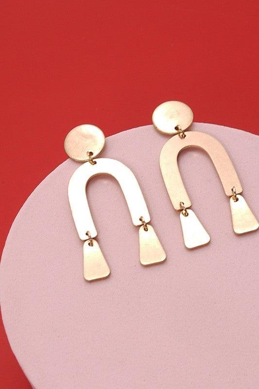 Worn Gold Rainbow Earring - Esme and Elodie