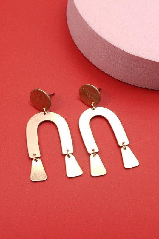 Worn Gold Rainbow Earring - Esme and Elodie